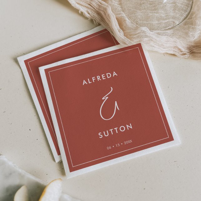 Elegant & Modern Terracotta wedding Napkin (Creator Uploaded)