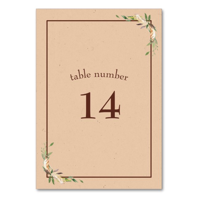 Elegant & Modern Terracotta Wedding Table Number (Front)
