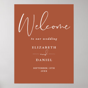 Elegant Modern Terracotta Wedding Welcome Sign