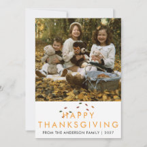 Elegant Modern Thanksgiving Family Photo Autumn