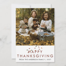 Elegant Modern Thanksgiving Family Photo Autumn