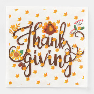 Elegant Modern Thanksgiving Popular Napkin