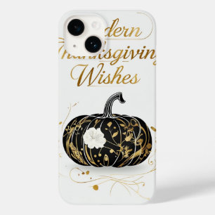 Elegant Modern Thanksgiving Wishes Card Case-Mate iPhone 14 Case