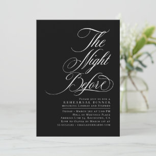 Elegant Modern The Night Before Rehearsal Dinner Invitation
