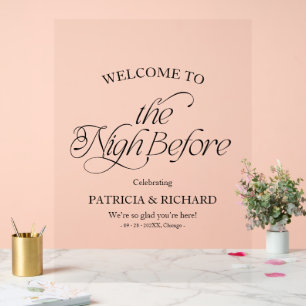 Elegant Modern The Night Before Welcome Sign