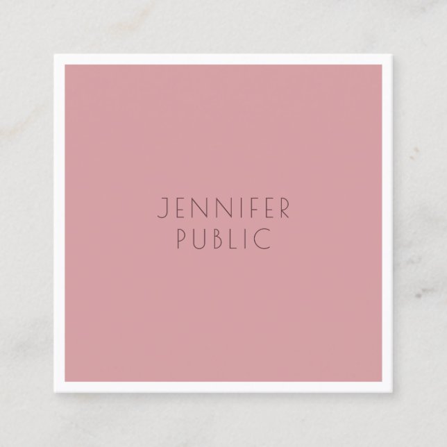 Elegant Modern Trend Colours Professional Simple Square Business Card (Front)
