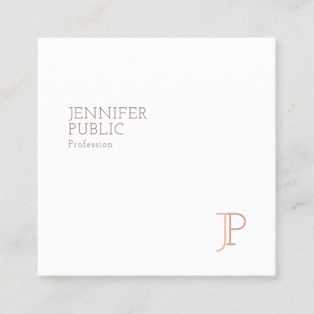 Elegant Modern Trendy Design Monogram Template Square Business Card (Front)