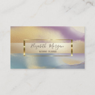 Elegant Modern Trendy Glitter,Gold Frame Colourful Business Card