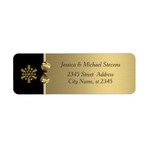 Elegant modern trendy gold/black holiday snowflake