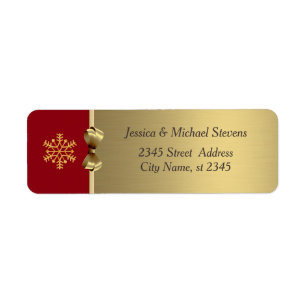 Elegant modern trendy gold/red holiday snowflake