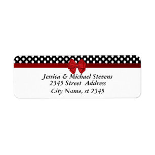 Elegant modern  trendy red bow Polka dots wedding