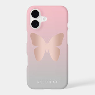 Elegant modern trendy rose gold butterfly