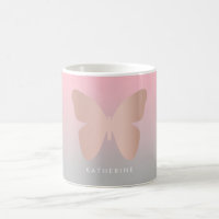 Elegant modern trendy rose gold butterfly