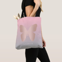 Elegant modern trendy rose gold butterfly