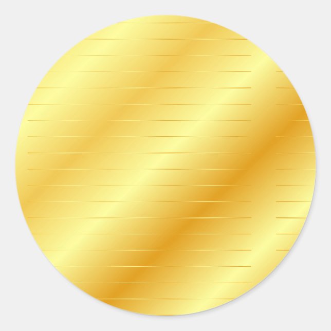 Elegant Modern Trendy Template Gold Look Golden Classic Round Sticker (Front)