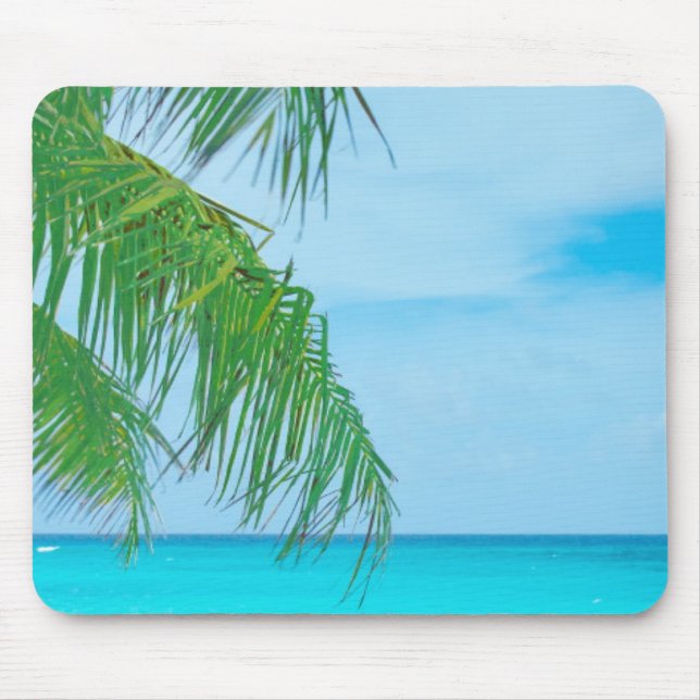 Elegant Modern Tropical Template Palms Blue Sky Mouse Mat (Front)