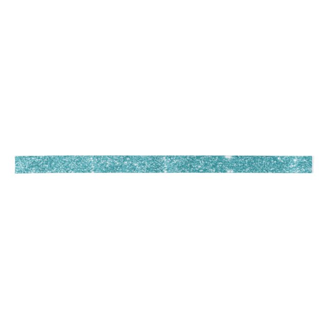 Elegant Modern Turquoise Teal Glitter Ribbon Satin Ribbon (Front)