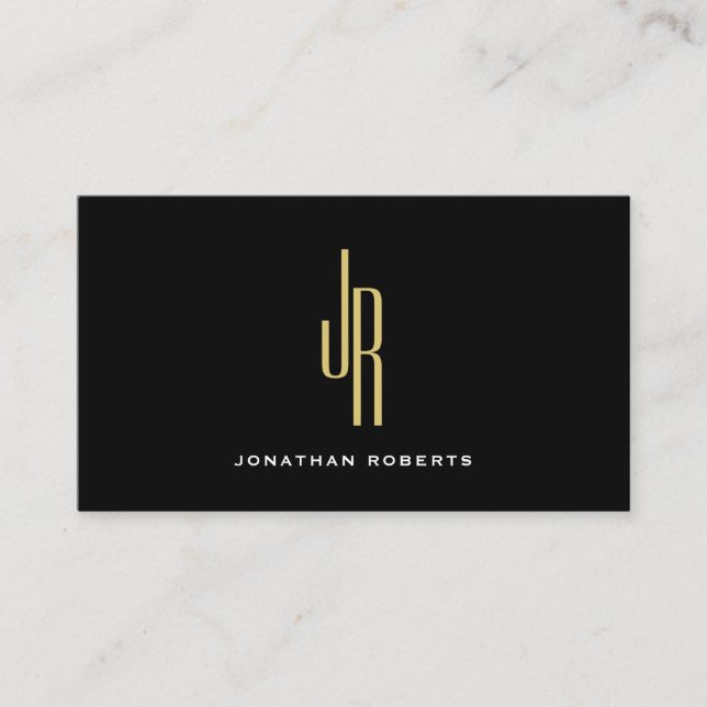 Elegant Modern Two Initial Monogram Business Card (Front)