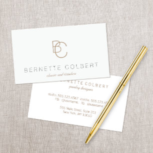 Elegant Modern Two Initial Monogram Professional Business Card