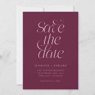 Elegant Modern Typography Cranberry Wedding Save The Date