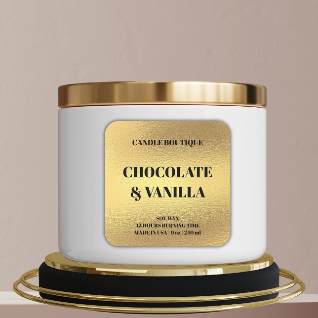 elegant modern typography gold foil candle label (Creator Uploaded)