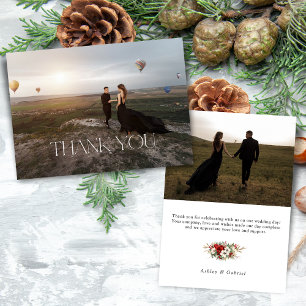 Elegant Modern Typography Photo Thank You Card