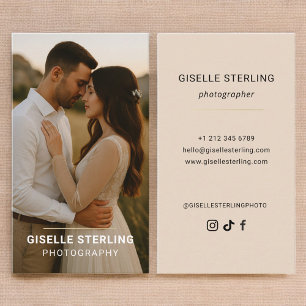 Elegant Modern Typography Photography Business Card