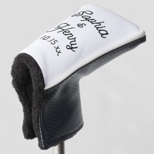 Elegant Modern Typography Script Wedding Golf Head Cover
