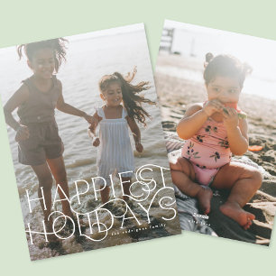 Elegant & Modern Typography Trendy Photo Happiest Holiday Card