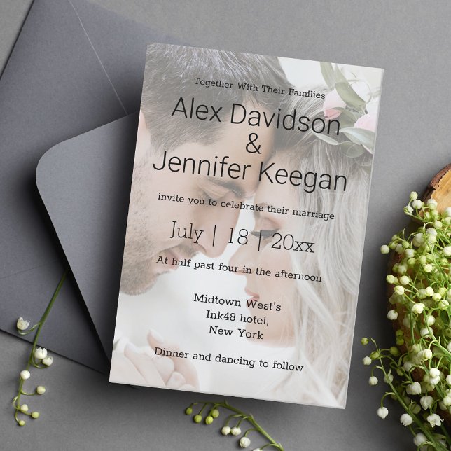 elegant modern typography wedding photo chic invitation (Creator Uploaded)