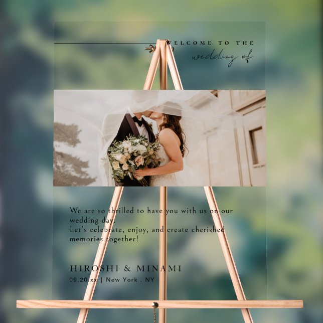 Elegant Modern Typography Wedding Welcome Acrylic Sign (Neutral)