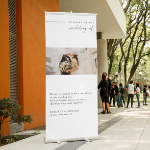 Elegant Modern Typography Wedding Welcome Retractable Banner