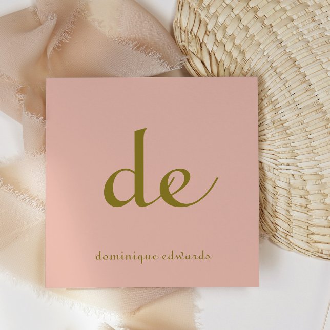 Elegant Modern Unique Blush Pink Cosmetics Square Business Card (Creator Uploaded)