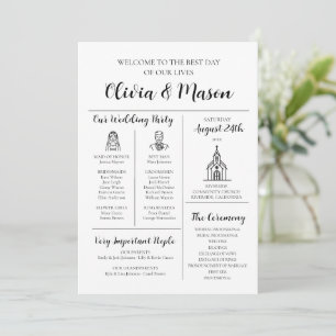Elegant Modern Unique Infographic Wedding Program Invitation