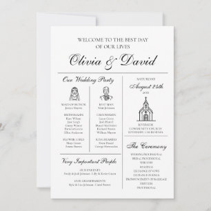 Elegant Modern Unique Infographic Wedding Program Invitation