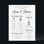 Elegant Modern Unique Infographic Wedding Program Invitation<br><div class="desc">Make a statement with our Elegant Modern Unique Infographic Wedding Program, combining sleek design with intuitive infographics for a contemporary touch. This program provides a visually appealing way for guests to follow your wedding events. With fully customisable text and colours, it allows you to tailor the program to fit your...</div>