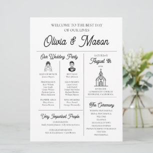 Elegant Modern Unique Infographic Wedding Program Invitation