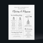 Elegant Modern Unique Infographic Wedding Program Invitation<br><div class="desc">Make a statement with our Elegant Modern Unique Infographic Wedding Program, combining sleek design with intuitive infographics for a contemporary touch. This program provides a visually appealing way for guests to follow your wedding events. With fully customisable text and colours, it allows you to tailor the program to fit your...</div>