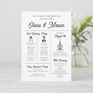 Elegant Modern Unique Infographic Wedding Program Invitation