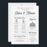 Elegant Modern Unique Infographic Wedding Program Invitation<br><div class="desc">Make a statement with our Elegant Modern Unique Infographic Wedding Program, combining sleek design with intuitive infographics for a contemporary touch. This program provides a visually appealing way for guests to follow your wedding events. With fully customisable text and colours, it allows you to tailor the program to fit your...</div>