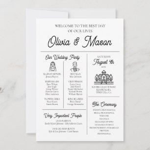 Elegant Modern Unique Infographic Wedding Program Invitation