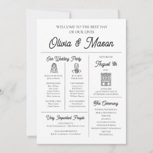 Elegant Modern Unique Infographic Wedding Program Invitation