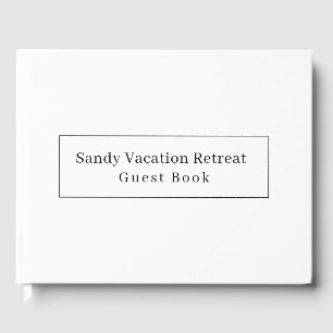 Elegant Modern Vacation Rental Guest Book   White