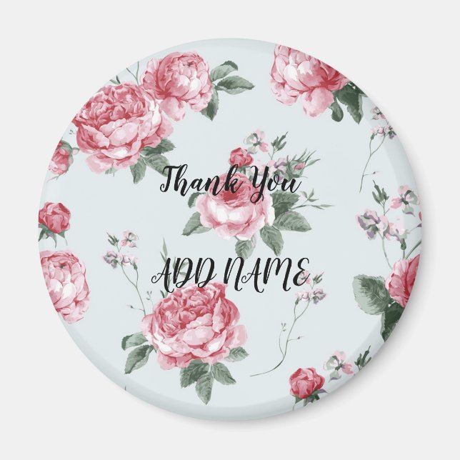 Elegant Modern Vintage Trendy Floral Magnet (Front)