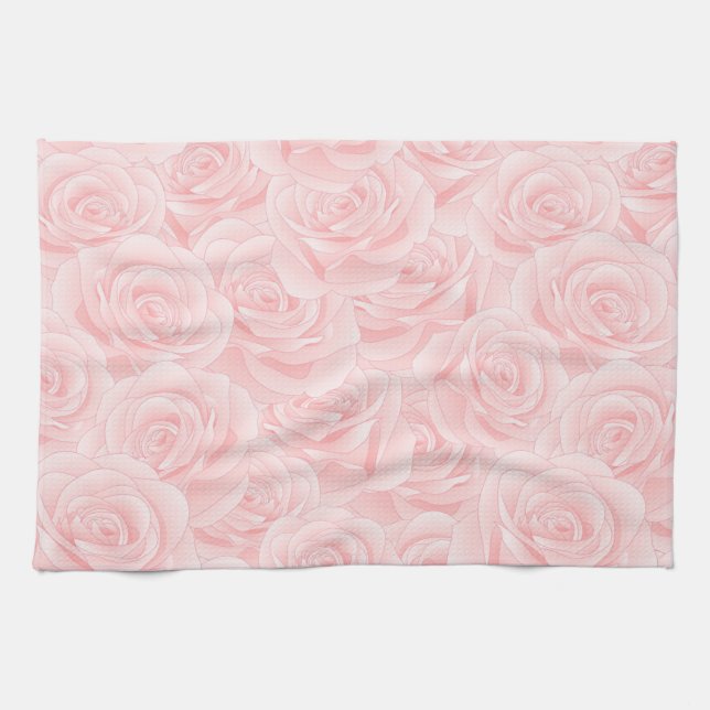 Elegant Modern Vintage Trendy Floral Tea Towel (Horizontal)
