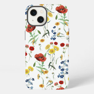 Elegant Modern Vintage Wildflowers Poppy Daisy iPhone 13 Case