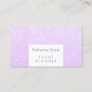 Elegant modern violet purple glitter event planner business card