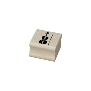 Elegant Modern Violin Cool Classic Festival Music Rubber Stamp
