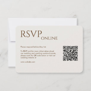 Elegant Modern Walnut Brown Wedding RSVP Card