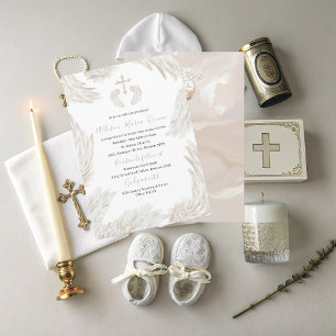 Elegant Modern Watercolor Beige Wings AnInvitation Invitation